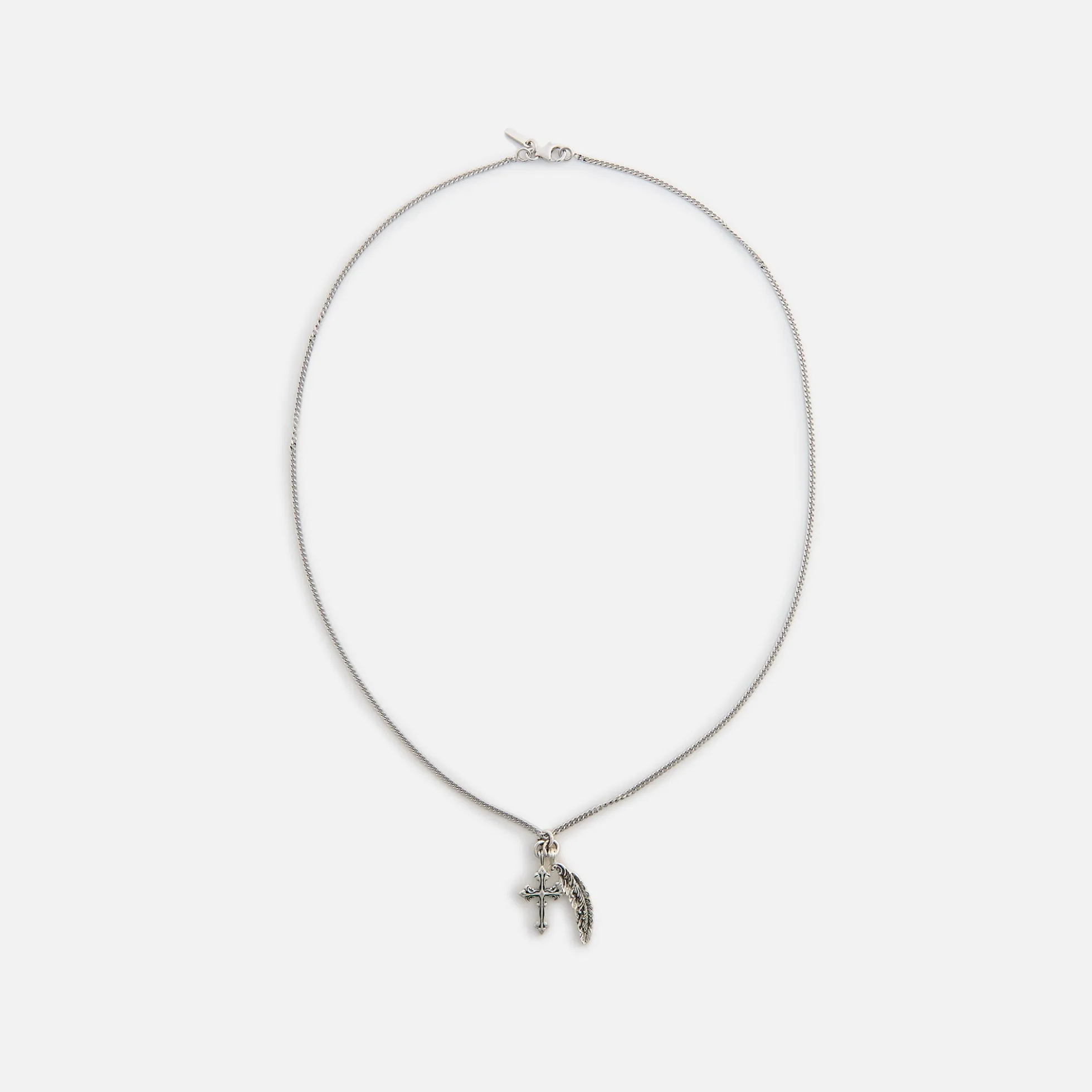 Avelli Cross + Feather Pendant Necklace
