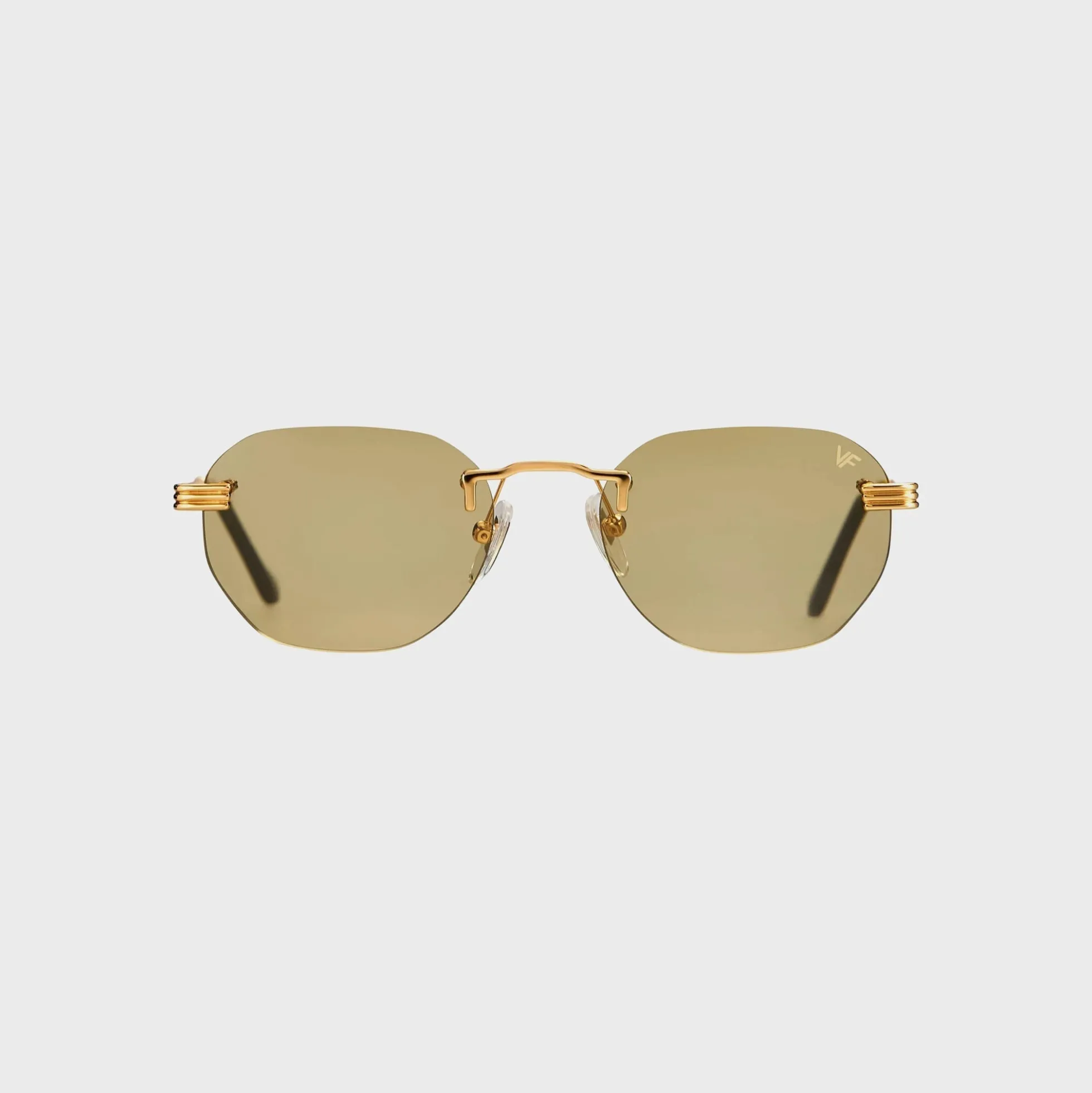 Detroit Player Rimless Drill Mount 24KT Gold Sunglasses