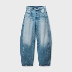Distressed Logo Blow Up Jeans