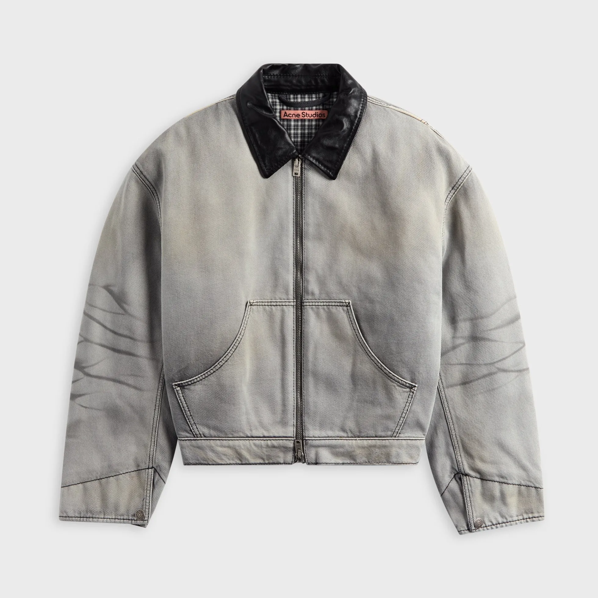 Faded Denim Bomber Jacket