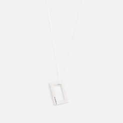 3.4g Rectangle Pendant Polished Silver