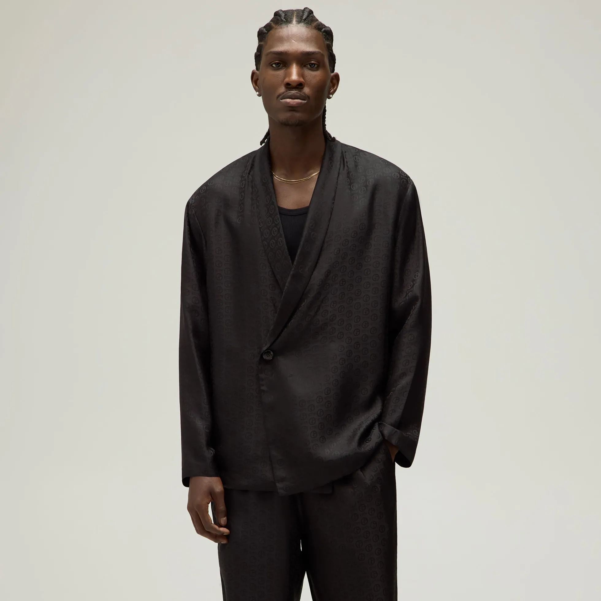 Giorgio Armani & Kith Monogram Long Sleeve Thompson Crossover Shirt