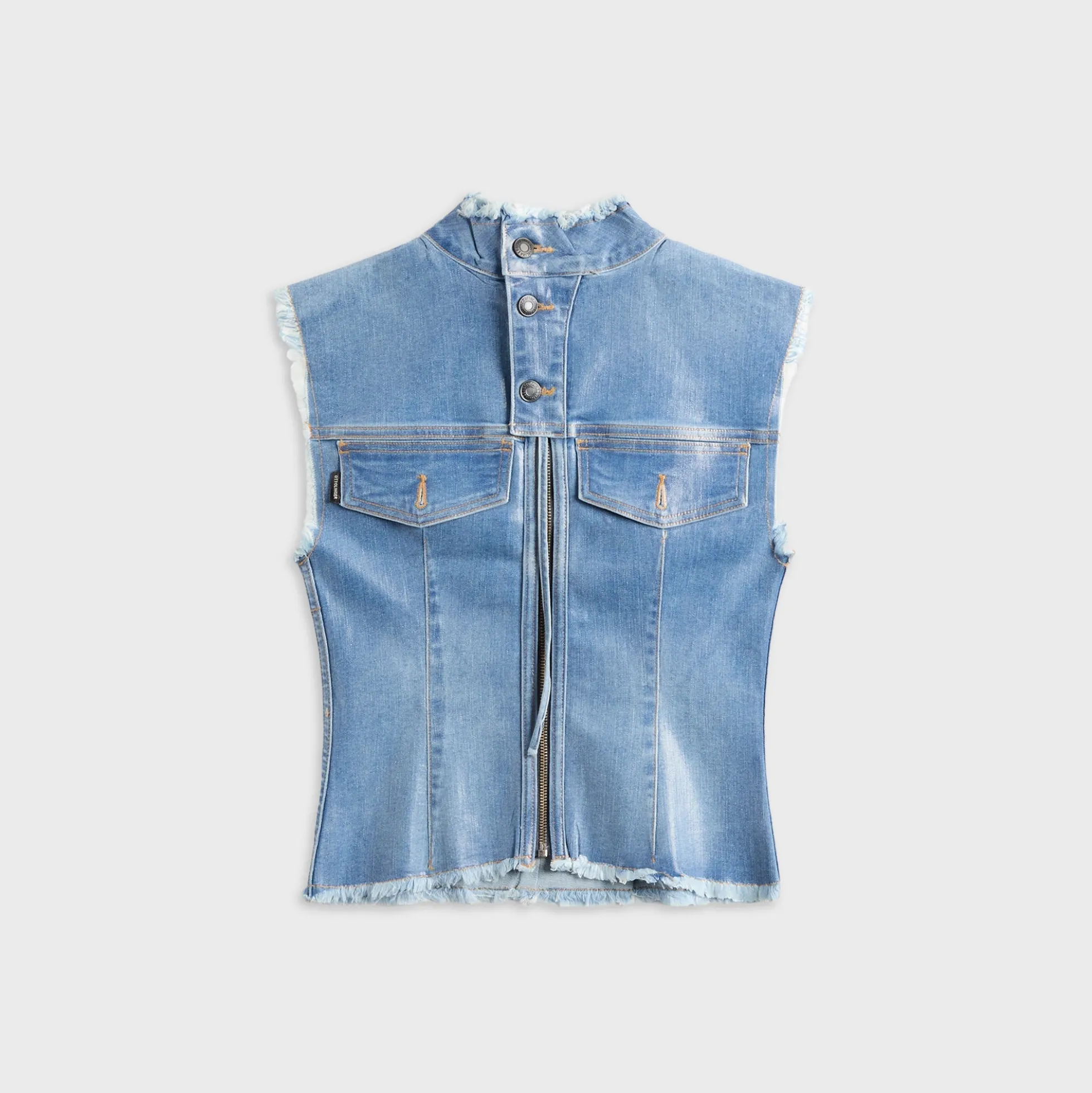 Glazed Denim Zip Top