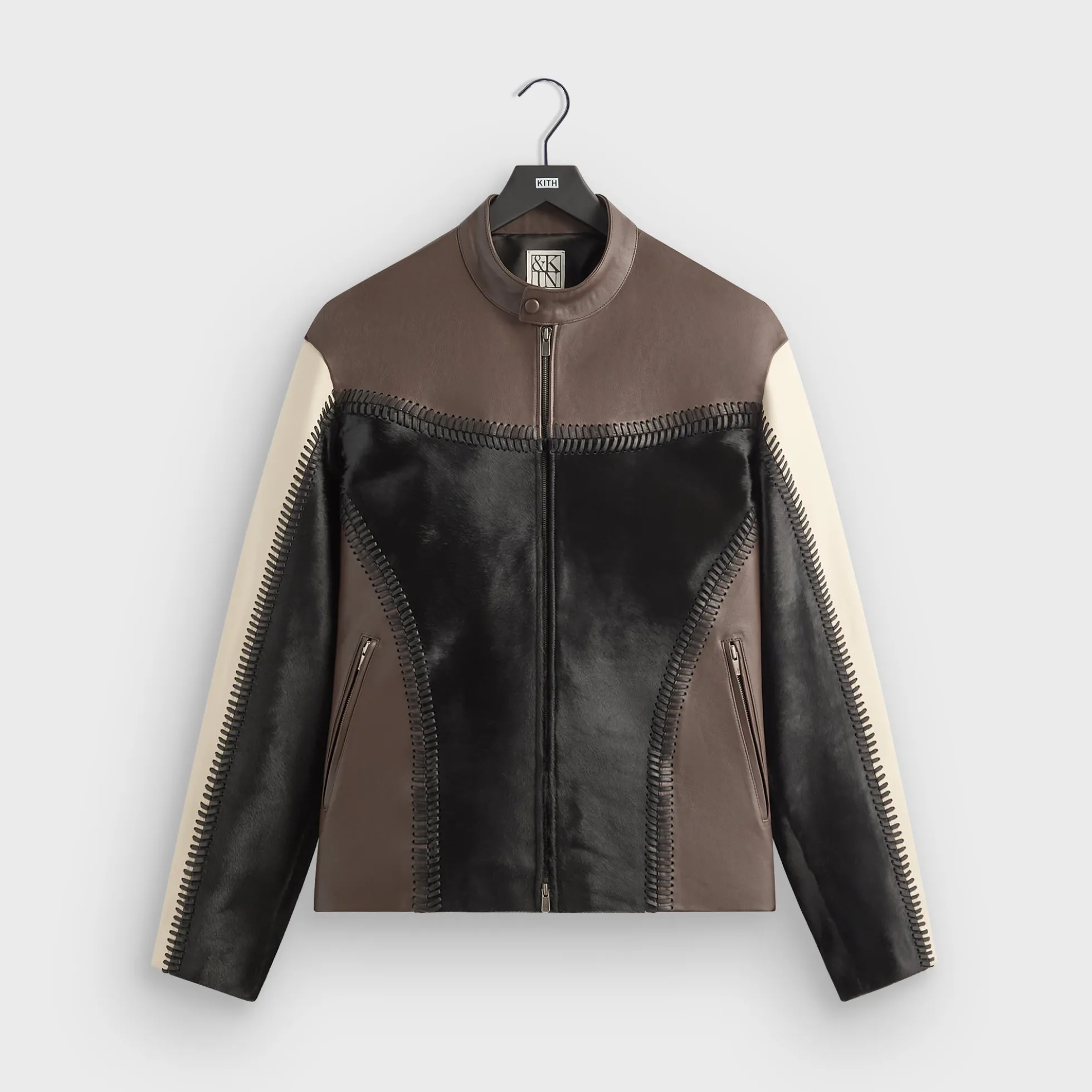 &Kin Combo Leather Avari Moto Jacket