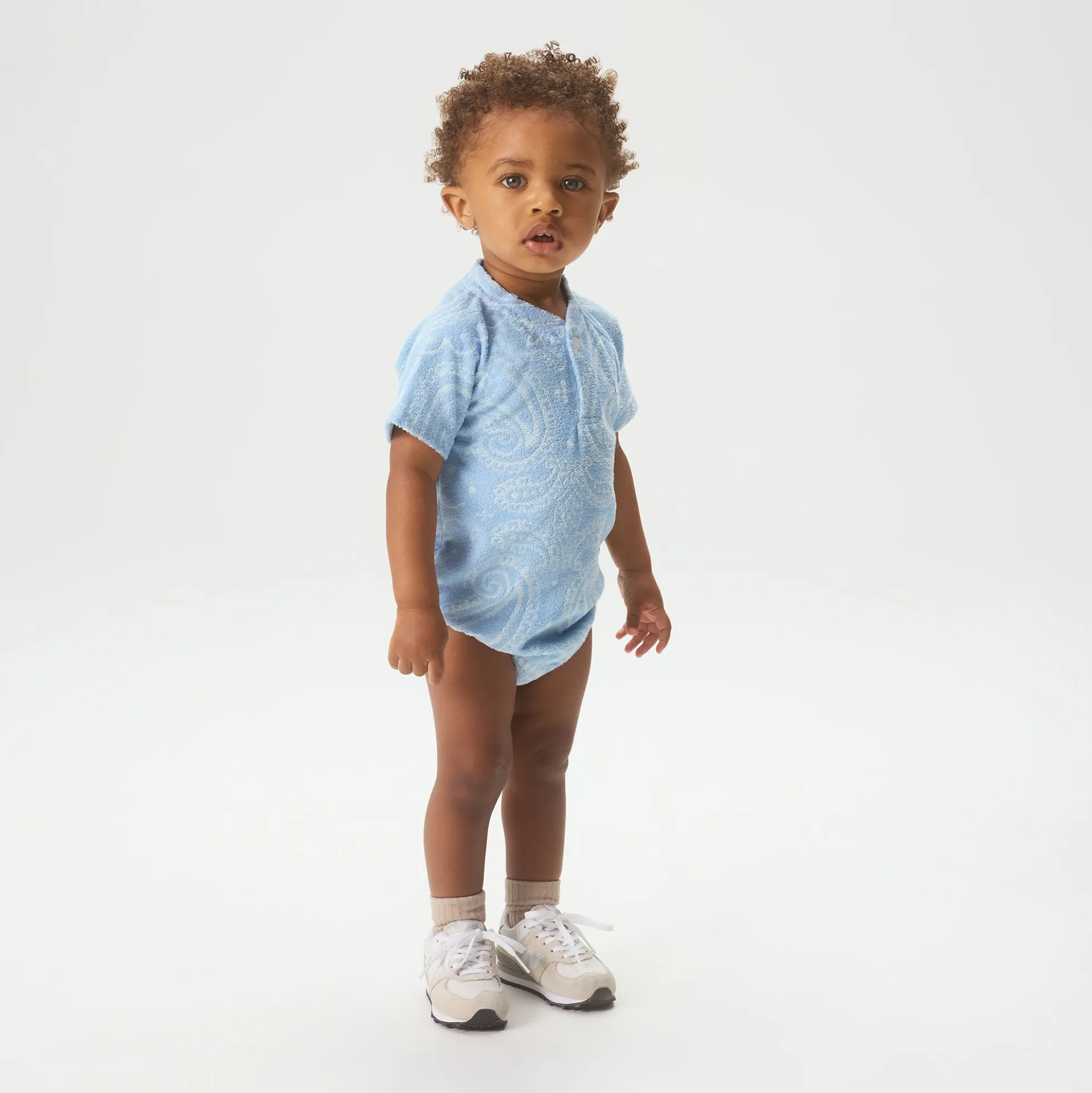 Kith Baby Paisley Jacquard Henley Romper Box Set