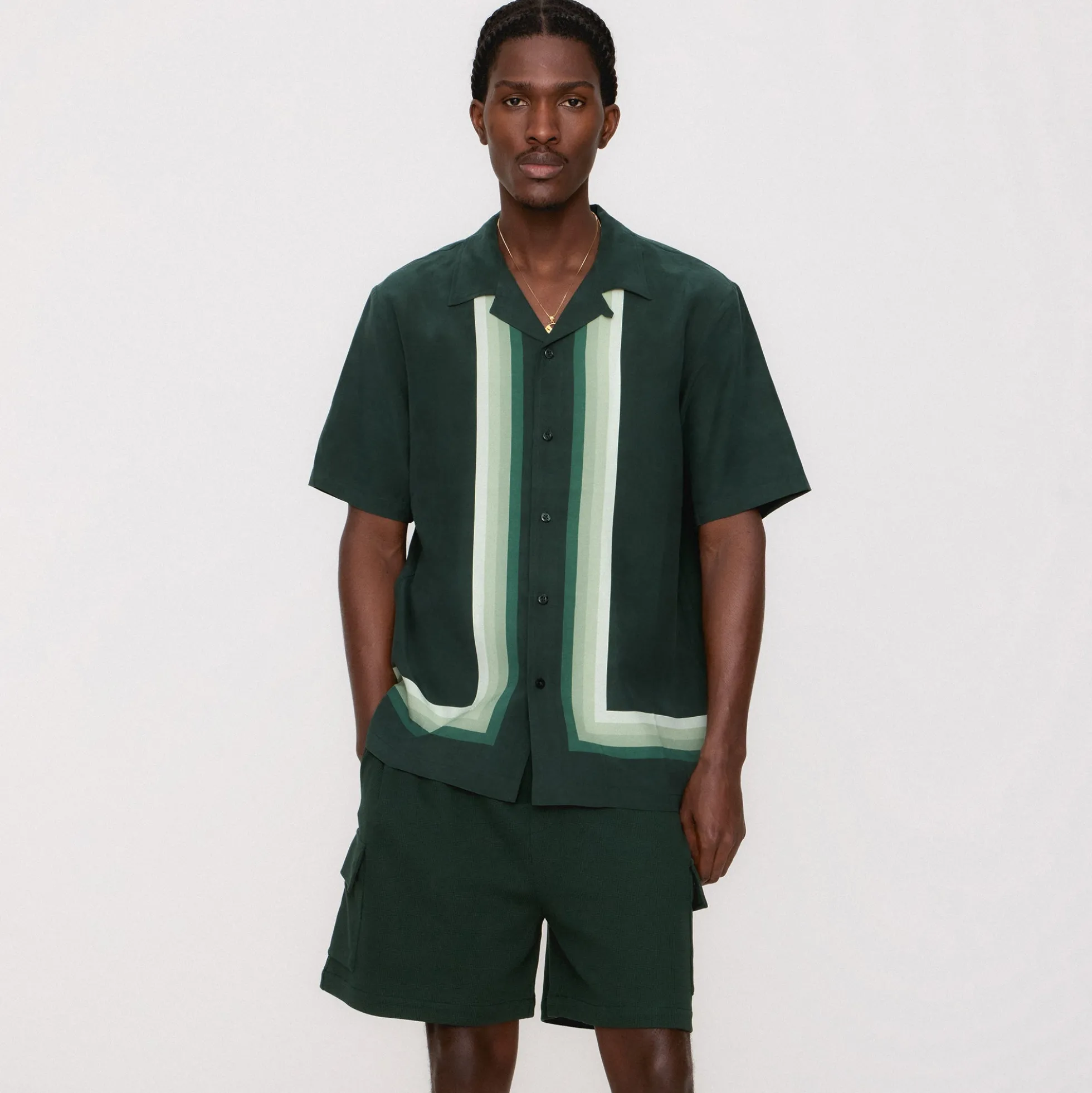 Kith Border Stripe Thompson Camp Collar Shirt