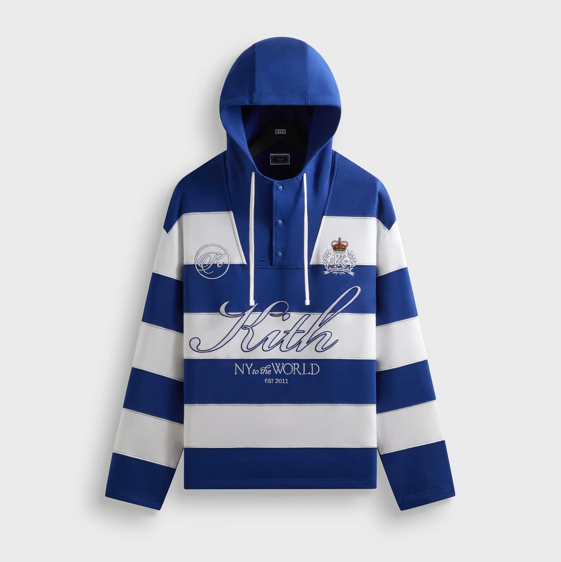 Kith Compact Fleece Striped Caleb Anorak Hoodie