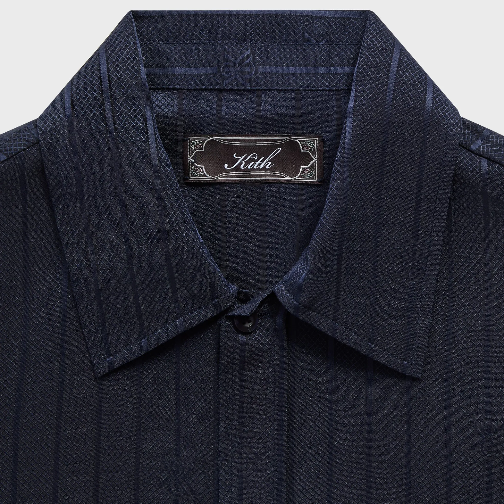 Kith Crest Logo Long Sleeve Boxy Collared Overshirt