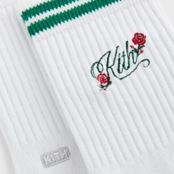 Kith Double Striped Floral Cotton Mid Crew Socks