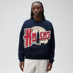 Kith for the New York Knicks Basketball Vintage Nelson Raglan Crewneck