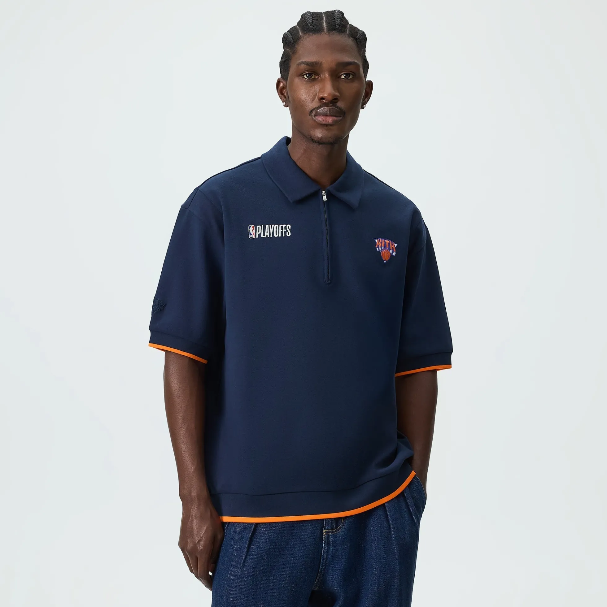 Kith for the New York Knicks Playoffs Zip Front Performance Knit Polo