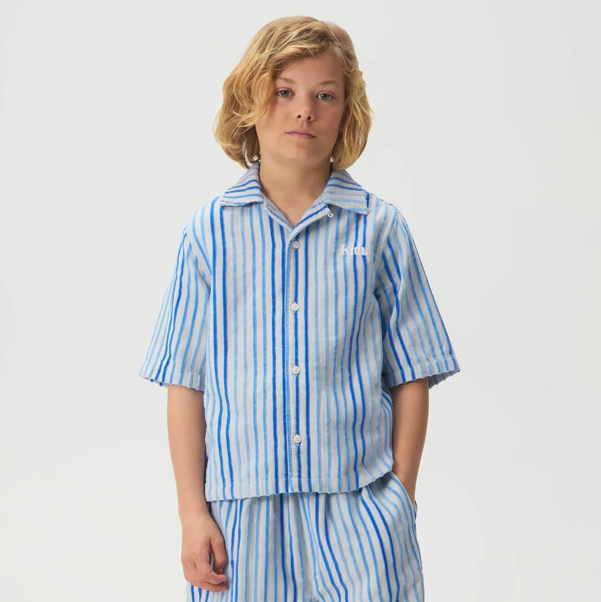 Kith Kids Chenille Stripe Thompson Camp Shirt