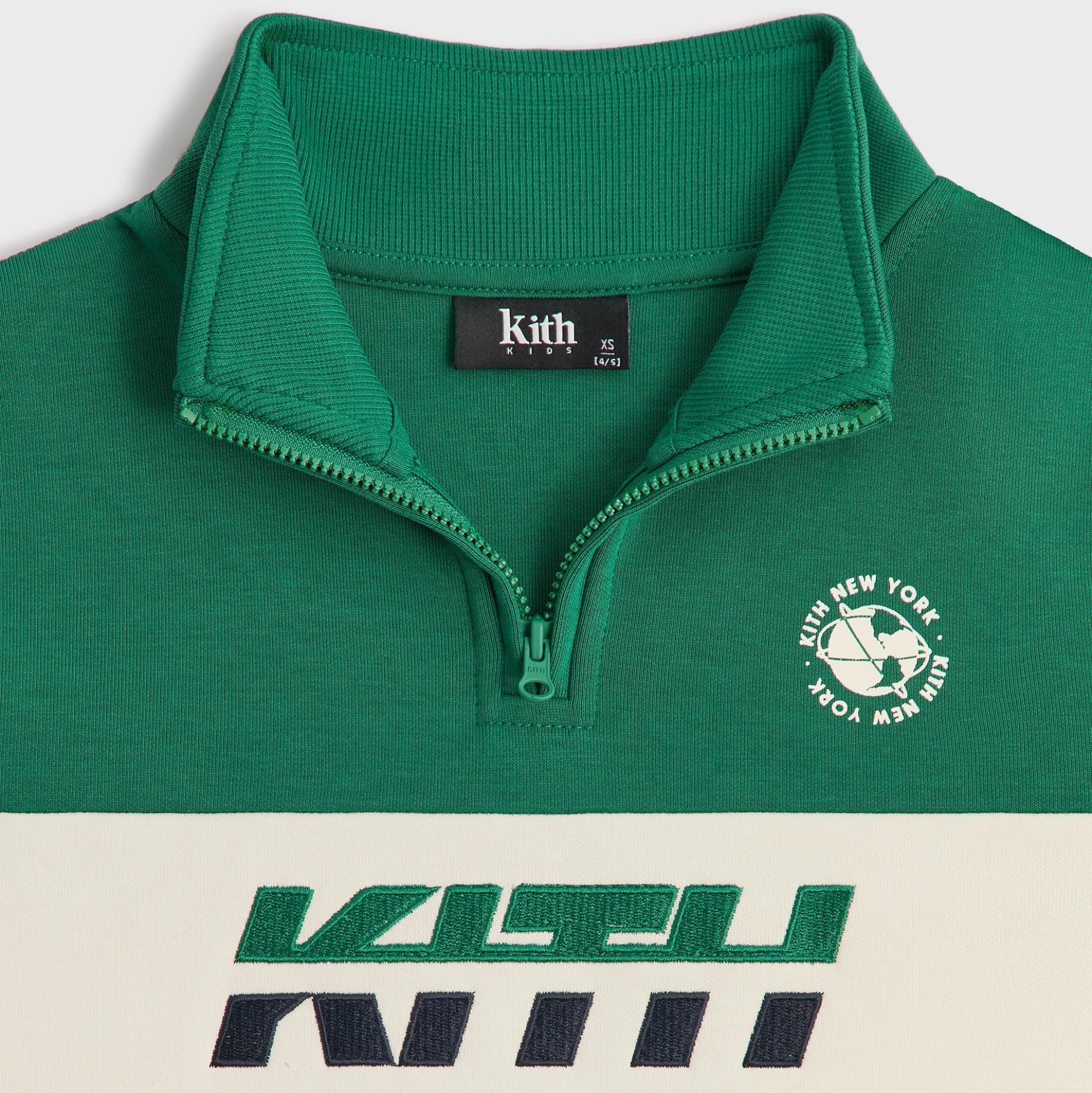 Kith Kids Logo Blocked Hunter Quarter Zip