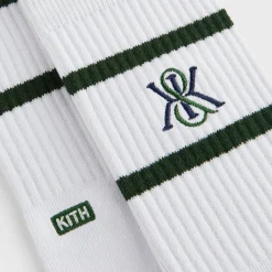 Kith 3-Pack K Crest Striped Cotton Crew Socks