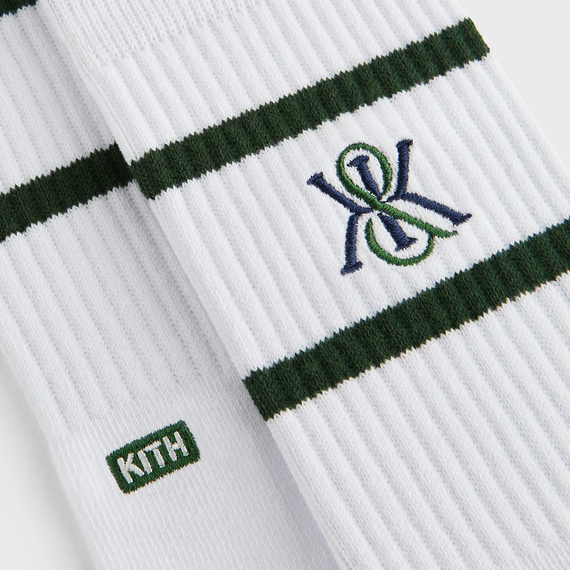 Kith 3-Pack K Crest Striped Cotton Crew Socks