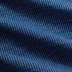 Kith Railroad Stripe Indigo Boxy Collar Overshirt