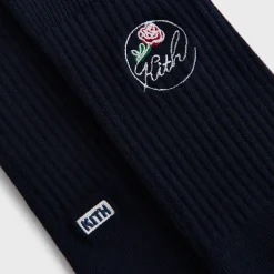 Kith Rose Script Cotton Crew Socks