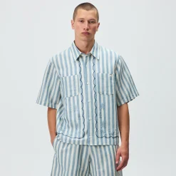 Kith Spun Silk Linen Stripe Paxton Buttondown