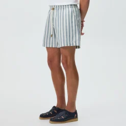 Kith Spun Silk Linen Stripe Kellen Short
