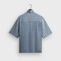 Kith Spun Silk Linen Stripe Colton Zip Front Shirt