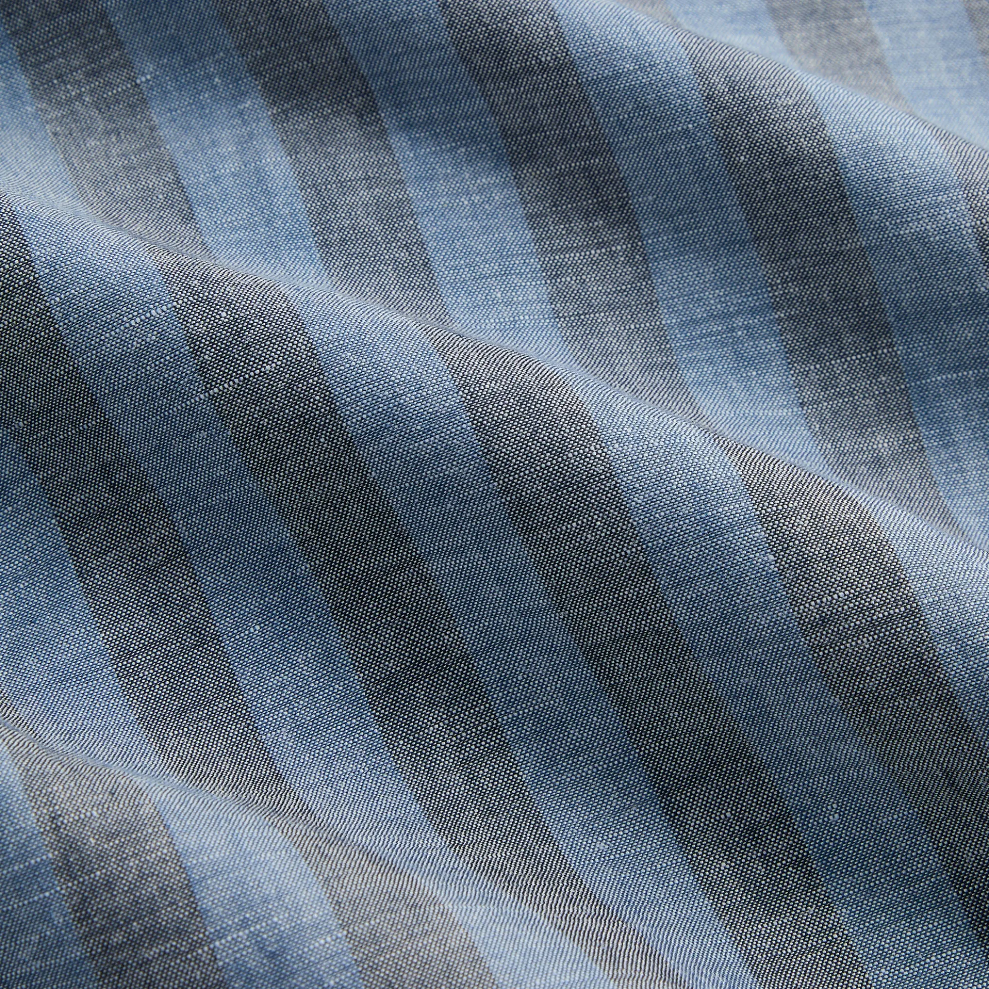 Kith Spun Silk Linen Stripe Colton Zip Front Shirt