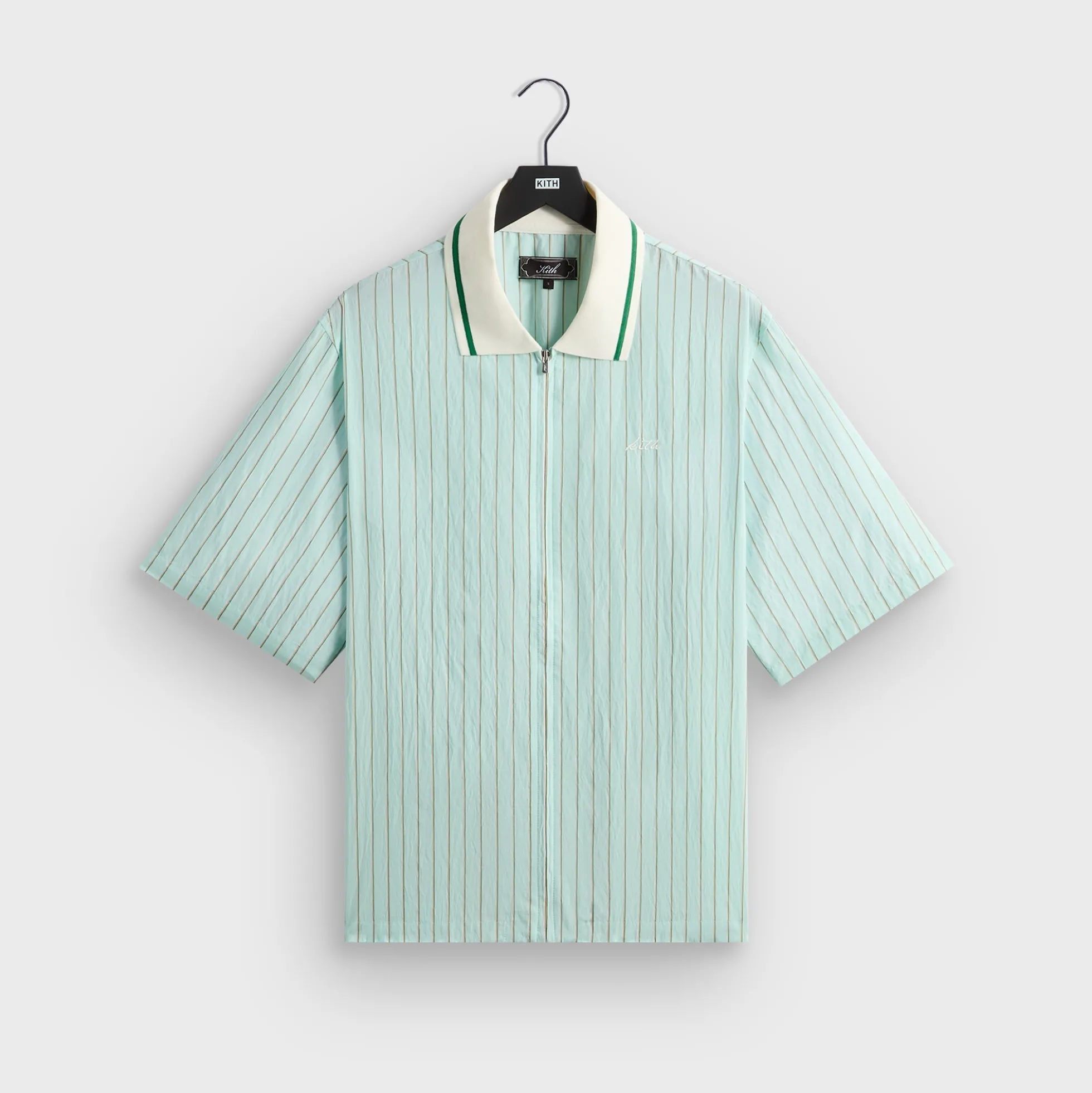Kith Striped Poplin Thompson Zip Front Shirt