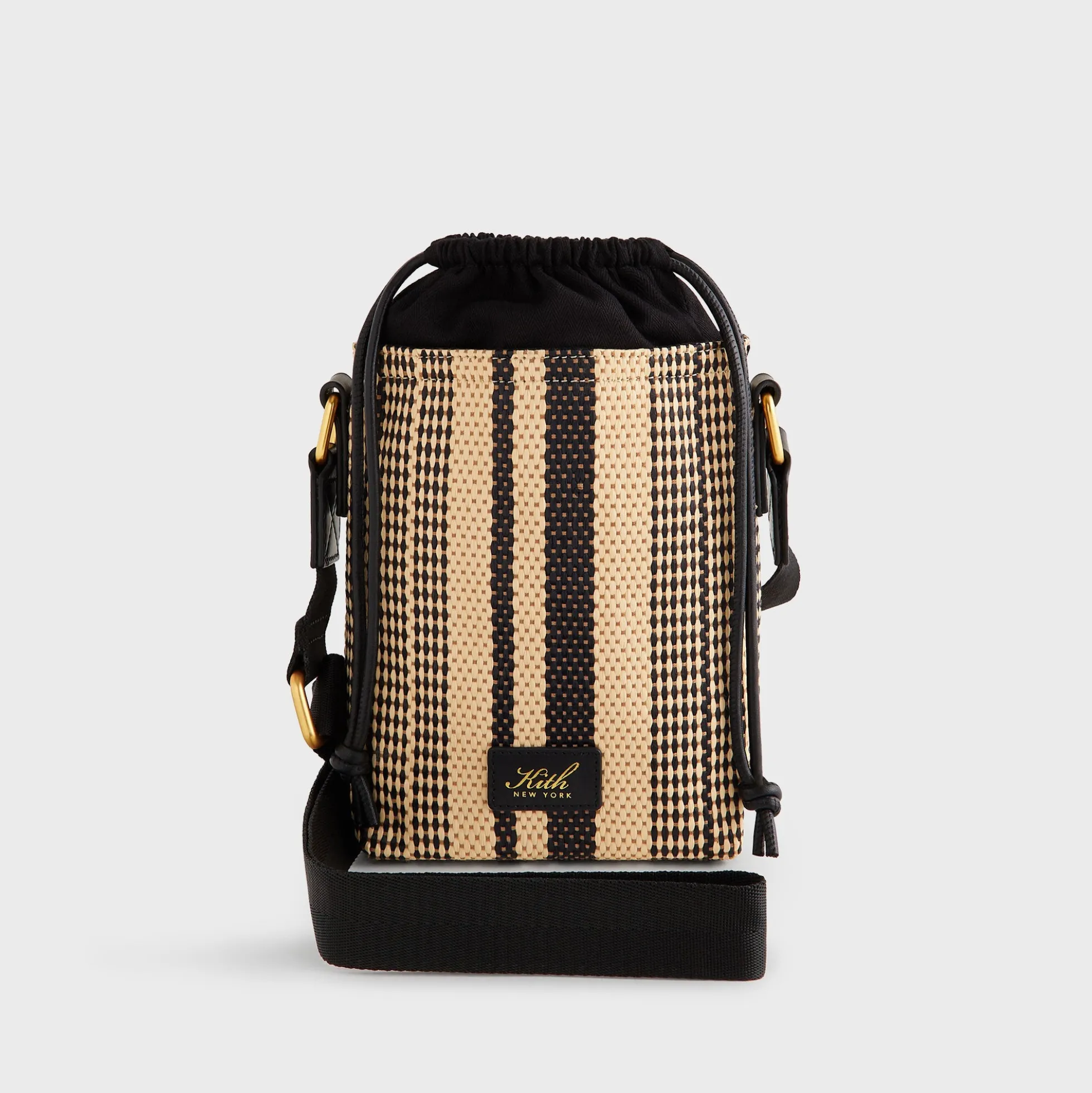 Kith Striped Raffia Drawstring Pouch