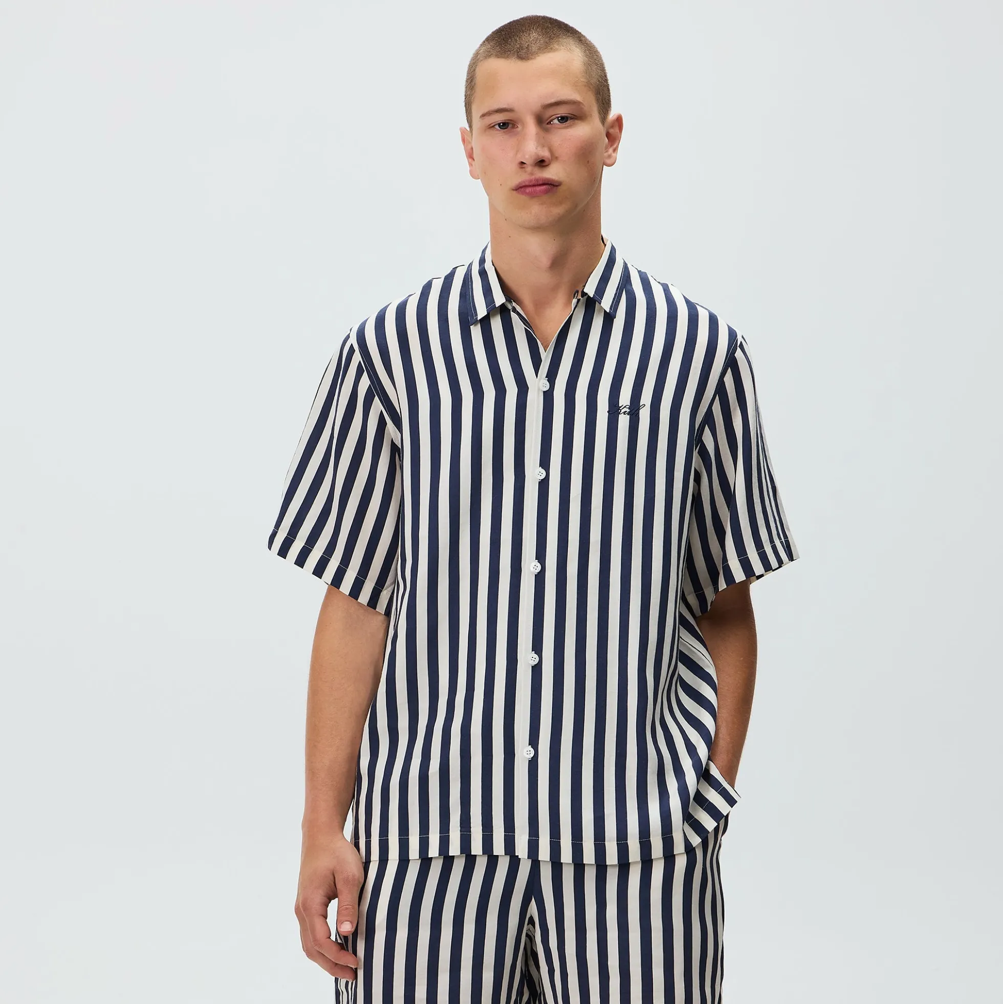Kith Striped Thompson Camp Collar Shirt