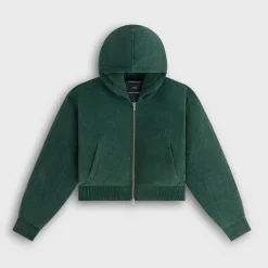 Kith Women Bex Cropped Sueded Jersey Puffer