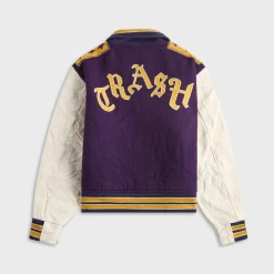 Lettered Wool Melton Jacket