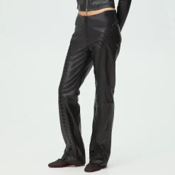 Lisa for Kith Women Cerise Leather Lace Up Pant