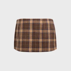 Low Rise Tartain Mini Skirt