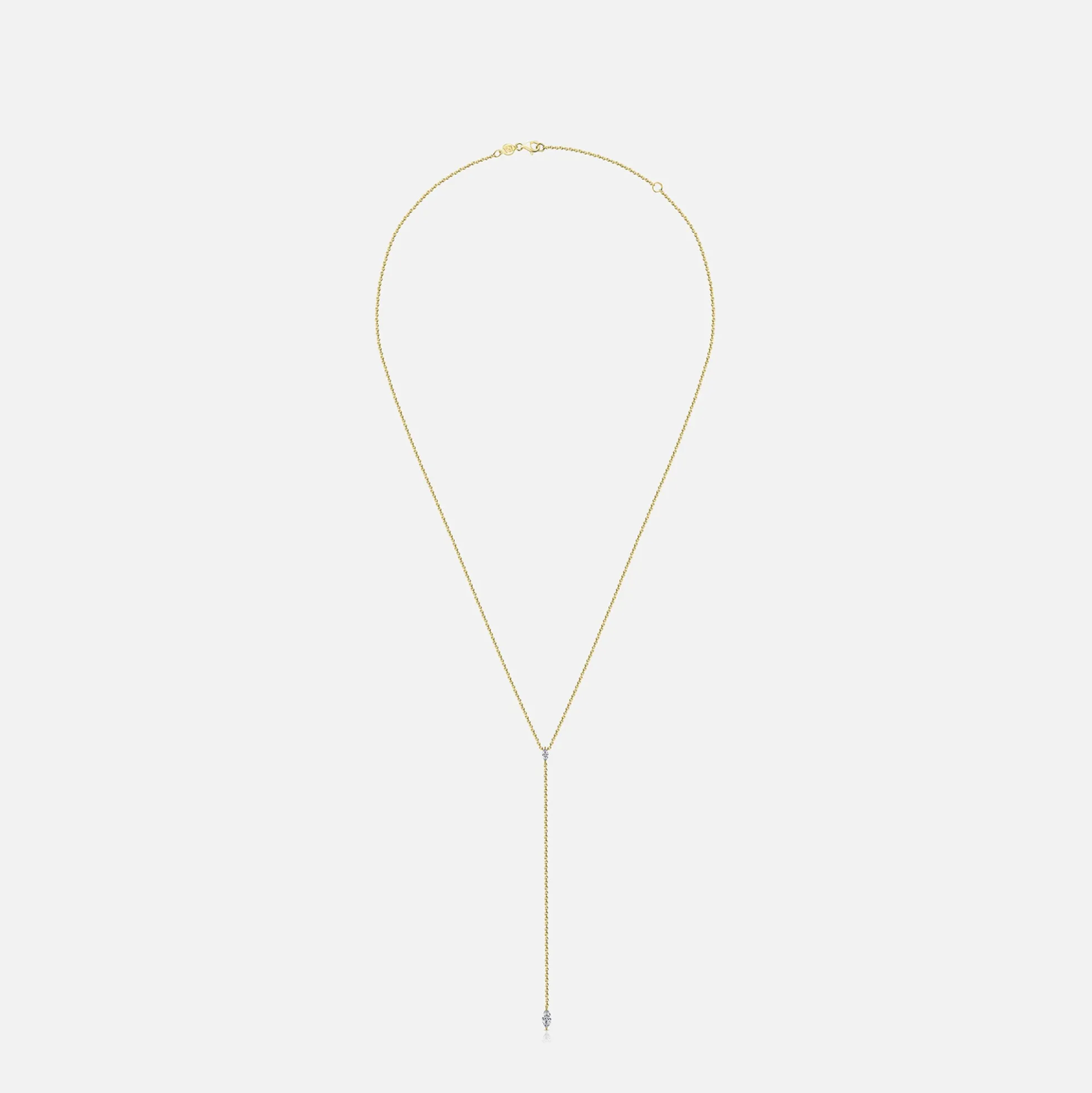 Marquis Lariat Necklace 14K Gold