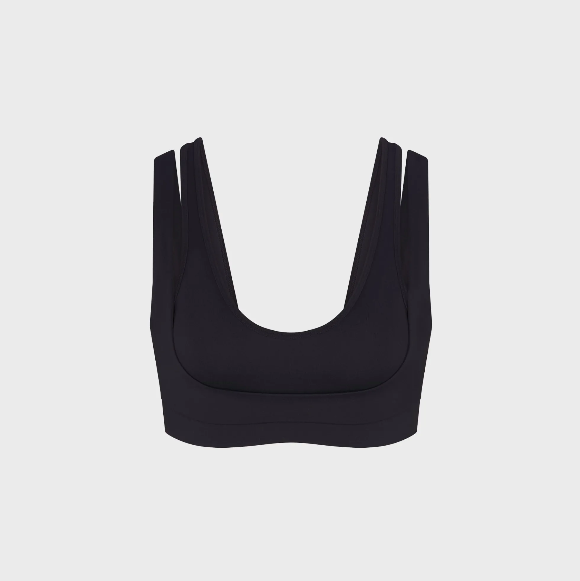 Matte Double-Strap Scoop Bra
