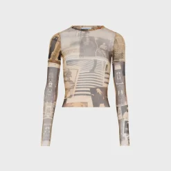 Mesh Double Sleeves Baby Tee