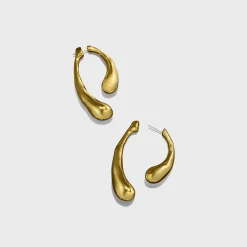 Molten Gold Front Back Earrings