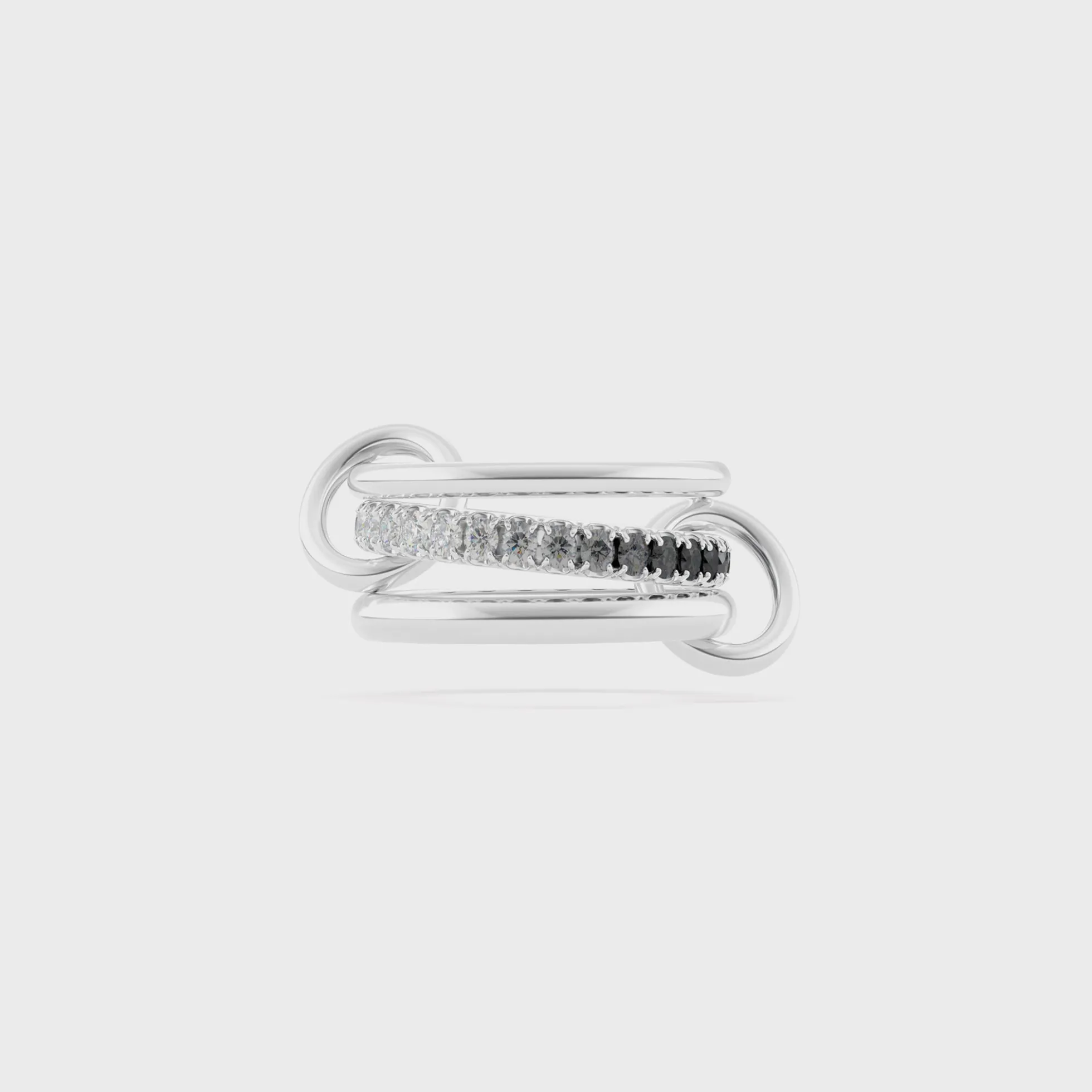 Petunia Silver Ombre Ring Noir