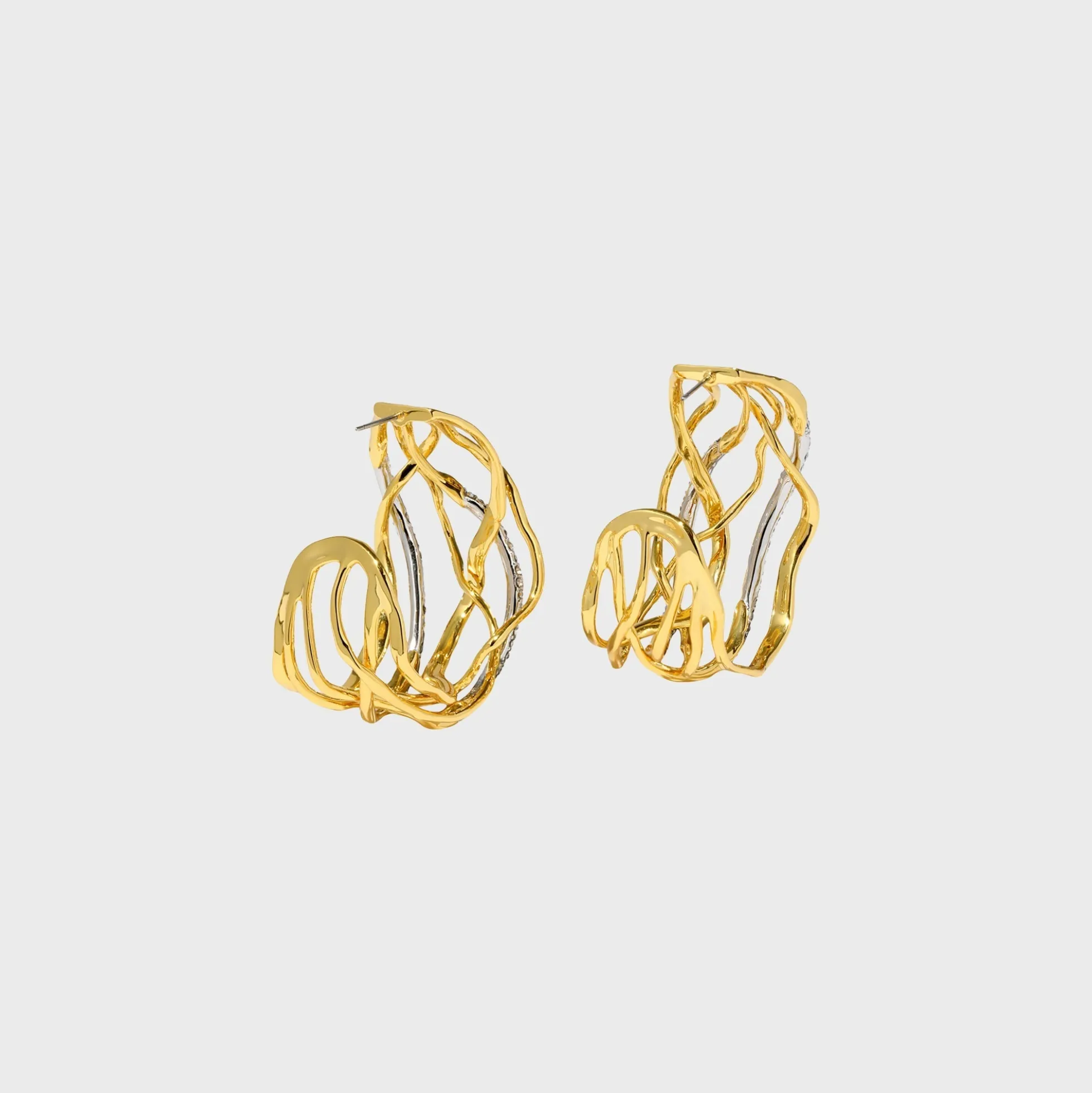 Solanales Crystal Woven Hoop Earrings