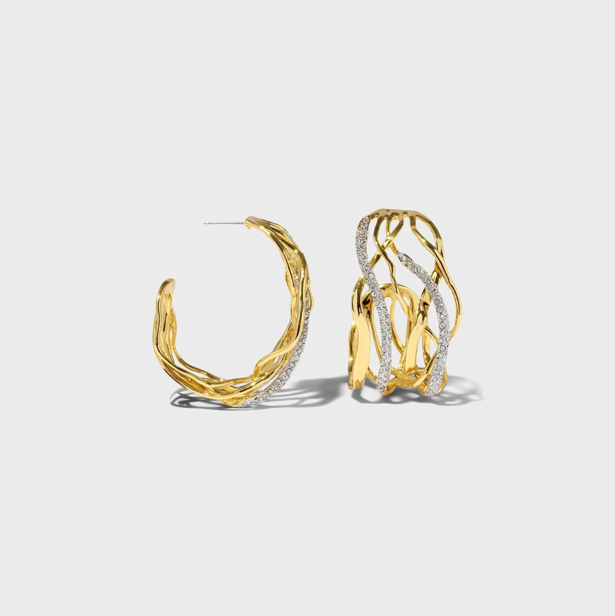 Solanales Crystal Woven Hoop Earrings