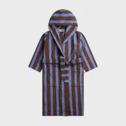 Striped Hooded Cotton Robe