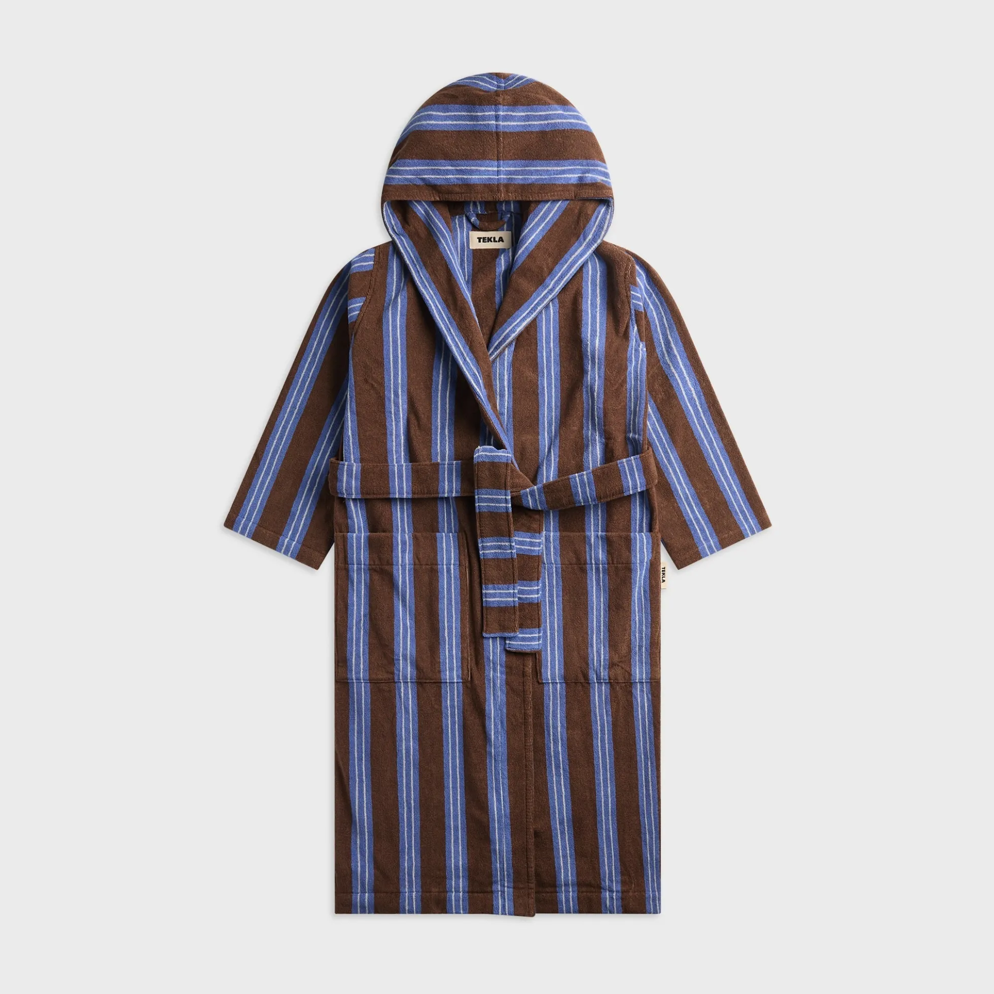 Striped Hooded Cotton Robe