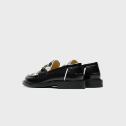 Vinyl Embroidered Leather Loafers