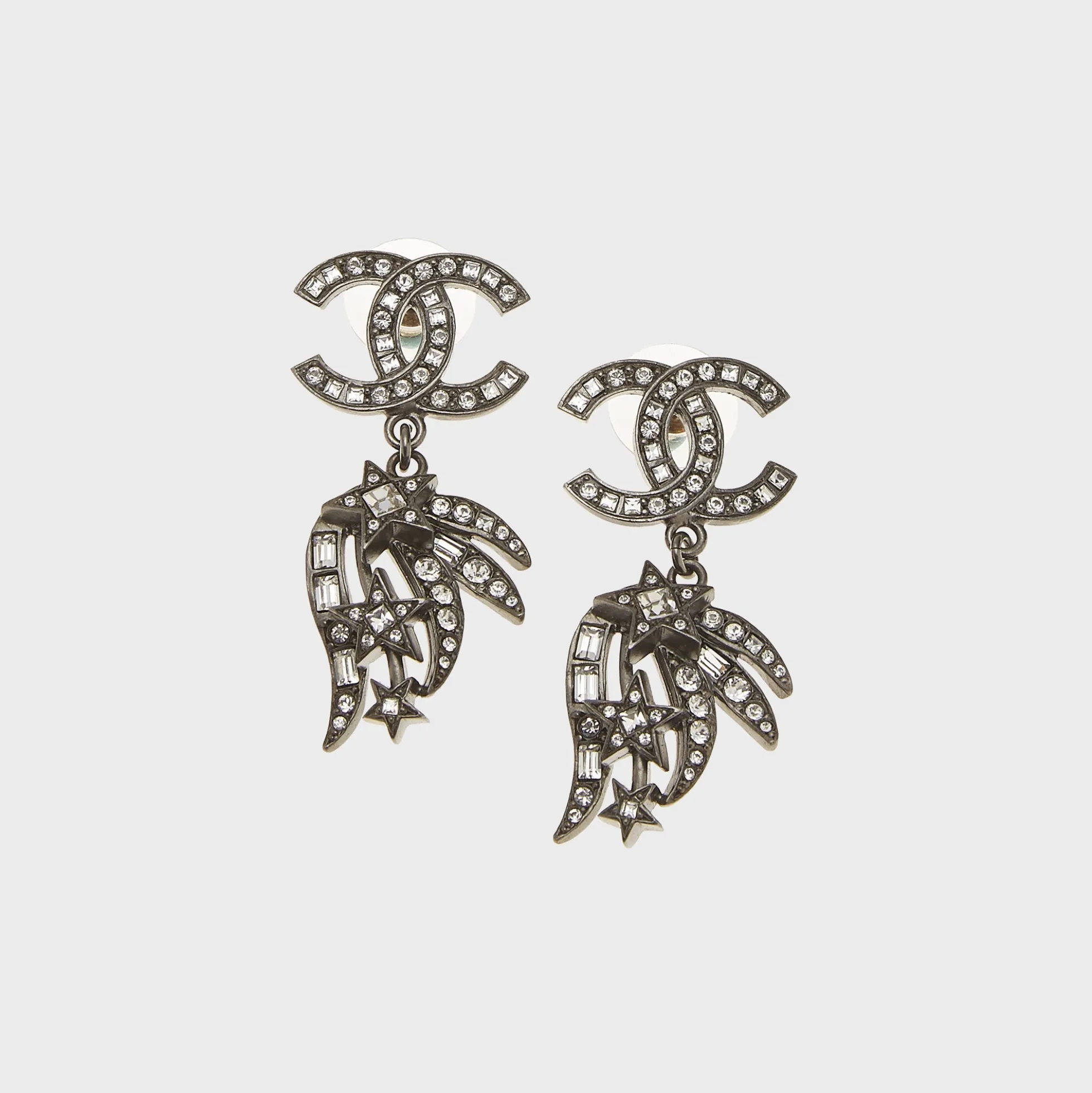 WGACA Chanel Crystal CC Stars Earrings