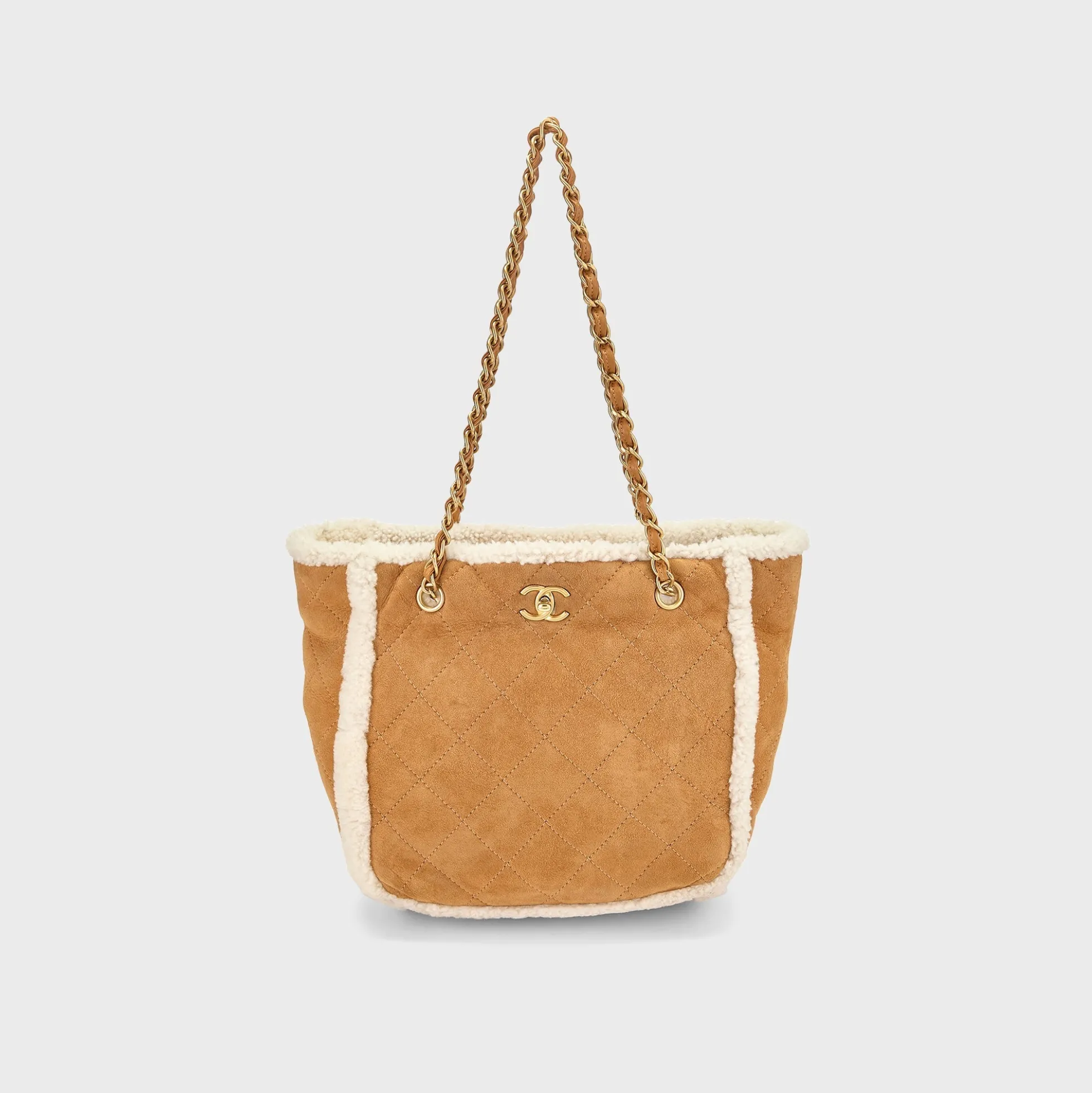 WGACA Chanel Shearling Coco Neige Shopping Tote Small