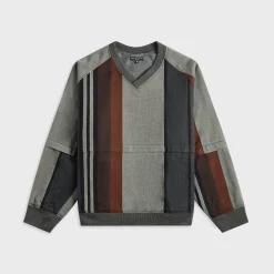 Wind Pull Wide Stripe Worsted Wool Sweater